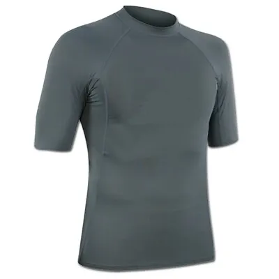 £10.99 • Buy Rash Guard Rash Vest Grey MMA Martial Arts BJJ Running Short Sleeves 