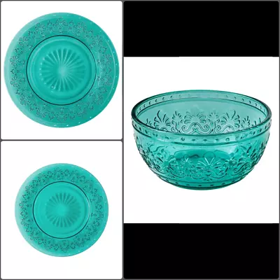 Pioneer Woman Cassie Teal Glass Dinner Salad Plates Cereal Bowl  *U Pick* New • $12