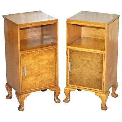 Pair Of Waring & Gillow 1932 Burr Walnut Bedside Cupboards Or Lamp Wine Tables • £1350