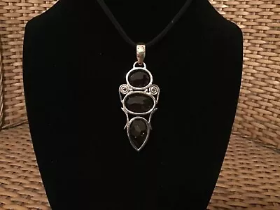 925 Sterling Smokey Quartz Pendant • $45