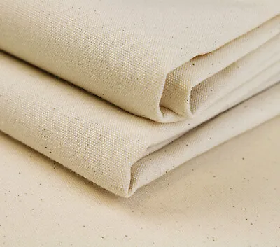100% Natural Cotton Calico Fabric Unbleached Canvas Thick Craft Material 230GSM • £4.47