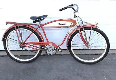 Vintage Schwinn Hornet Balloon Tire Tank Bike Men 26” Cruiser 1953 Spitfire 19” • $1600