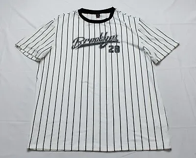 Shein Men's Short Sleeve Brooklyn Striped T-Shirt EG7 White/Black Large • $9.98