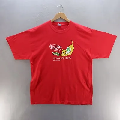 Gildan T Shirt XL Red Graphic Print Irish Guide Dogs Charity Short Sleeve Mens • £8.09