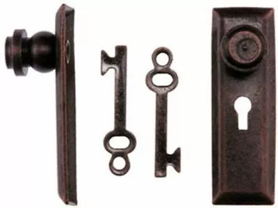 Dollhouse Miniature Oil Rubbed Bronze Finish Door Knob W/Key Plate • $5.99