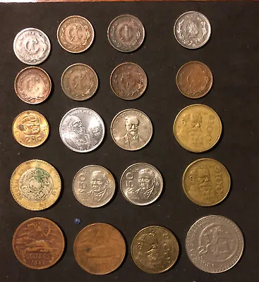 1914-1986 MEXICO Lot Of 20 Collectible Coins- 12025Centavos120.50100 Pesos • $39.95