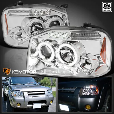 Fits 2001-2004 Frontier Clear LED Halo Projector Headlights Lamps Left+Right • $141.38