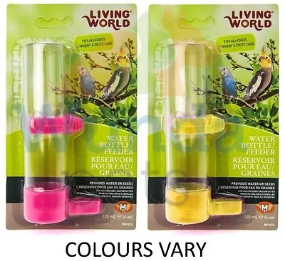 £7.98 • Buy 2 X Living World Budgie Bird Plastic Water Bottle Feeder Cage Accessory 81612