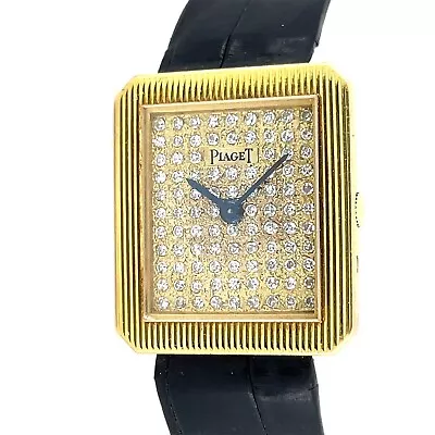 Piaget Protocole 18K Gold Diamond Dial Manual Movement 20x23mm Ladies Watch 4154 • $1750