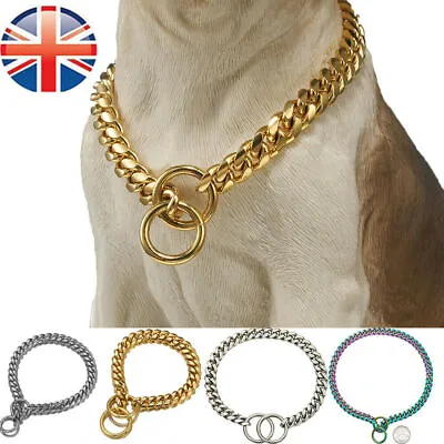 £10.19 • Buy Stainless Steel Puppy Dog Pet Choke Collar Metal P Chain Slip Training Choker UK