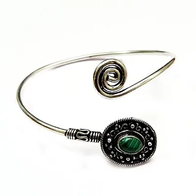 $7.49 • Buy Awesome Green Malachite Gemstone Silver Plated Bracelet Jewelry For Sale V949