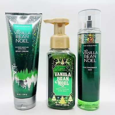 Bath & Body Works VANILLA BEAN NOEL Ultra Shea Body Cream+Body Mist+Hand Soap • $29.95