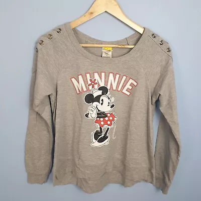 Disney Minnie Mouse Sweatshirt Women's Medium Grey Sweater Jumper Jerry Leigh • £6