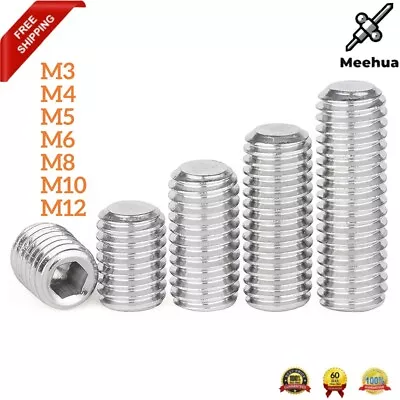 M3-M12 Hex Socket Set Screws Flat Point Grub Screws DIN913 316 Stainless Steel • $27.57