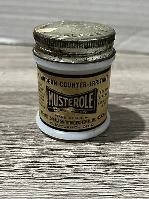 Vintage Musterole Milk Glass Ointment Jar 1/8th Full • $12