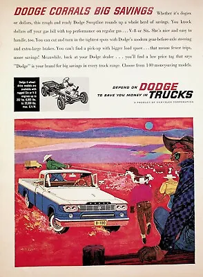 $13.97 • Buy 1960 Dodge Sweptline Pickup Truck Cowboys Lasso Cattle Ranch Corral - Vintage Ad