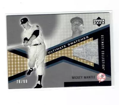 2002 Upper Deck Ultimate Swatches Collection Game-used Pants Mickey Mantle #/99 • $90