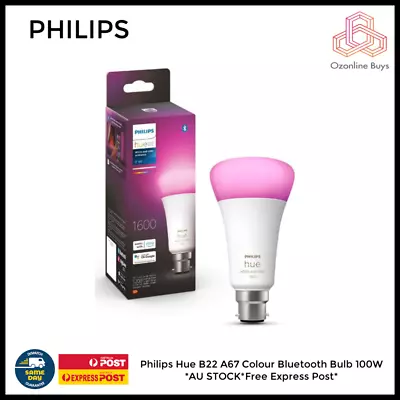 $59 • Buy Philips Hue B22 A67 Colour Bluetooth Bulb 100W *AU STOCK*Free Express Post*