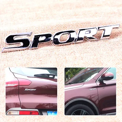 Chrome SPORT Logo Emblem Badge Metal Sticker Trunk Bumper Decal Car Accessories • $10.70