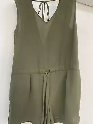 Zara Khaki Backless  Playsuit Size M 8 10 • $12.45