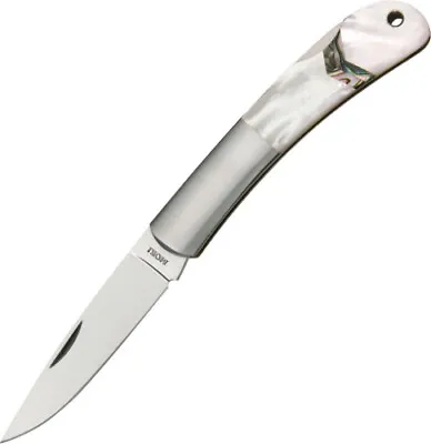 Moki Pliant Knife MK100EG Mother Of Pearl Handles With Arrow Shaped Abalone Inla • $163.53