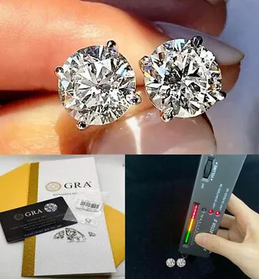 Certified D Color VVS1 Moissanite Solitaire Stud Earrings Screwback • $30