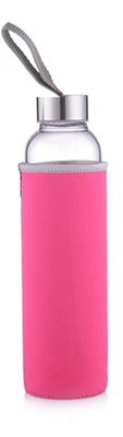 £8.75 • Buy Borosilicate Glass Water Bottle 550ML BPA Free Neoprene Sleeve Recycle Gym Sport