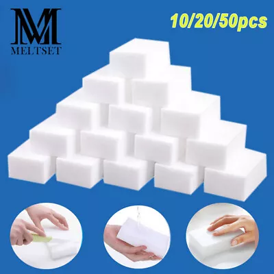 MELTSETM 10/20/50Pcs Melamine Magic Sponge Eraser White Cleaning Sponges Cleaner • $5.22