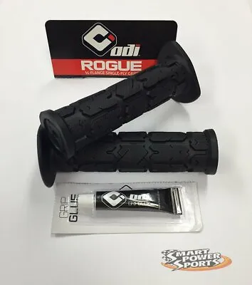 ODI Rogue ATV Handlebar Grips -BLACK WITH GLUE-  4 Wheeler ATV - MADE IN USA • $19.95