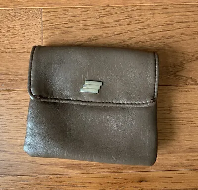 Vintage Leather Small Zip Snap Kisslock Brown  Wallet 4x3 • $14