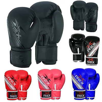 REX Boxing Gloves 8oz 10oz 12oz 14oz 16oz Training Adult Muay Thai MMA Sparring • £19.99