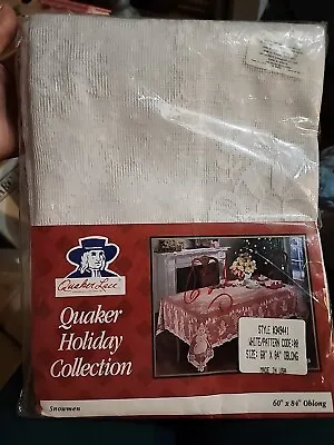 Quaker Holiday Collection Snowflake 60  X 84  White Lace Tablecloth Christmas  • $25