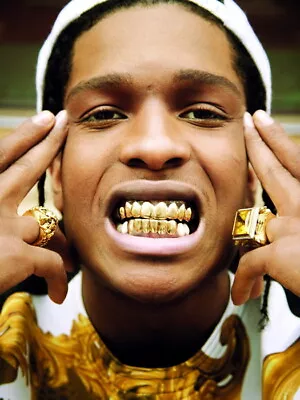 V2753 A$AP ASAP Rocky Portrait Teeth Rap Hip-Hop Rapper WALL POSTER PRINT UK • £13.14