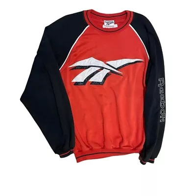 £14.99 • Buy 90s Reebok Spellout Sweatshirt With Embroidered Reebok Decal On Sleeve XL