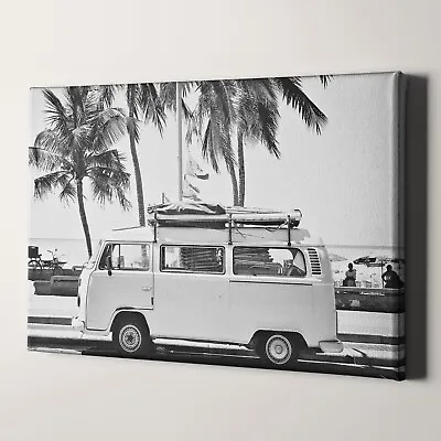 Retro VW Camper Van Volkswagen Vintage Classic Cars Canvas Wall Art Print • $59