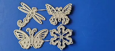 £5 • Buy DRAGONFLY, BUTTERFLIES And FLOWER 4 Piece Metal Cutting Die Set. Last 3