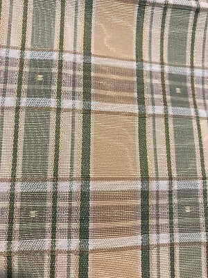 4 Yds 21” Unbranded Quality Yellow Green Plaid Moire 56W Home Dec Uph Fabric • $27.95