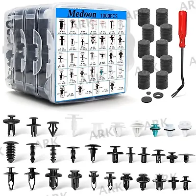 1101 Pcs Car Retainer Clips Auto Fasteners Push Trim Clips Pin Rivet Bumper Kit • $19.99