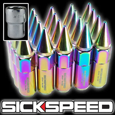 Sickspeed 20 Pc Neo Chrome 60mm Locking Lug Nuts Lugs Wheels/rims 12x1.5 L07 • $81.50