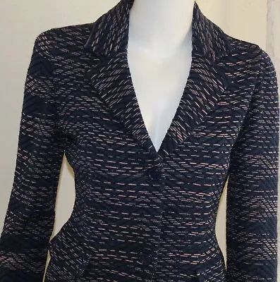 M Missoni 42 8/10 Chevron Stretch Stretch Sweater Knit Blazer Jacket Fabulous • $146.25