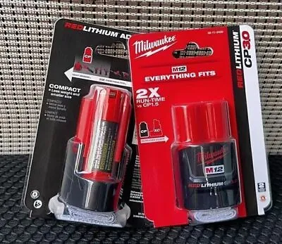 2 PACK Milwaukee 48-11-2430 M12 Red Lithium CP 3.0 Battery Fast Shipping NEW! • $47.59