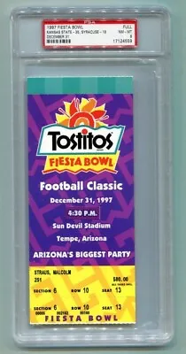 $74.95 • Buy 1997 Fiesta Bowl Full Ticket Kansas State V Syracuse Orangemen 12/31/97 PSA 