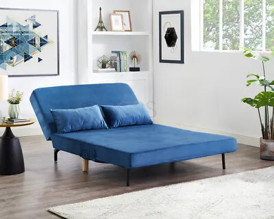 £249.99 • Buy 2 Seater Sofa Bed Blue Green Grey Velvet Recliner Sofabed Clic Clac Fold Out