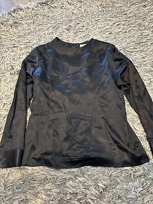 Valerie Stevens Top Womens 8 Black 100% Silk Office Career Classic Vintage • $29.99