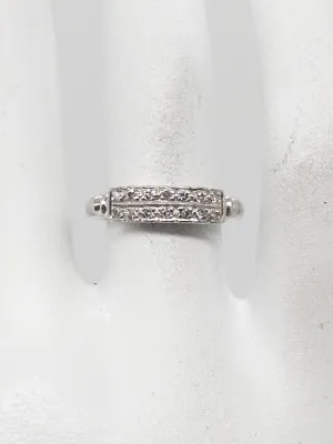 Vintage 1940s RETRO 5mm .50ct 2 ROW VS G Diamond Platinum Wedding Band Ring 5g • $495