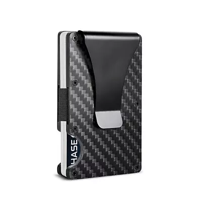 Rfid Carbon Fiber Metal Card Holder Wallets Men Slim Thin Mini Wallet Male Money • $6.90