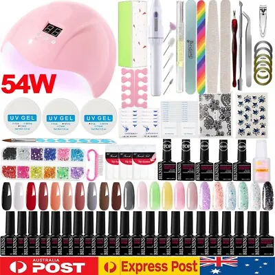 22 Colors Gel Nail Polish Kit Builder Gel UV LED Nail Lamp Drill Manicure Set • $39.99