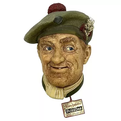 Vintage 1969 Bosson's Head Figurine JOCK Green Beret Chalkware Wall Hanging UK • $20.88