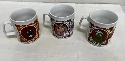 Vintage Lot 3 Kiln Craft Muppet Coffee Mugs Kermit Miss Piggy Rowlf • $24.99