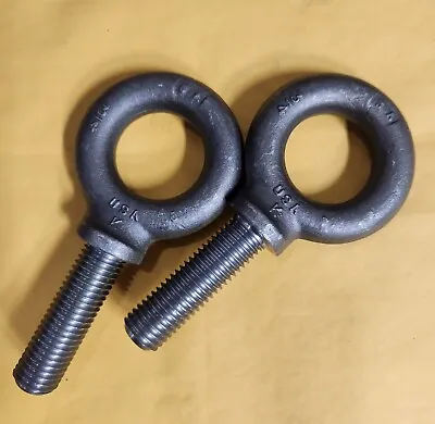 3/4-10 X 2 1/2  Thread Lifting Eye Bolt Eyebolt Forged Black USA QTY 2 • $23.95